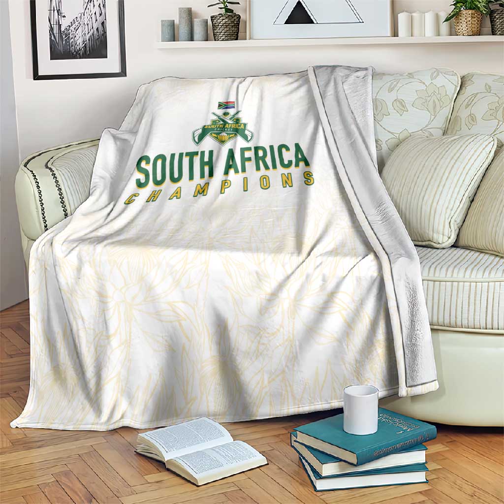 South Africa Cricket Champion Blanket Gold Proteas - All White LT7