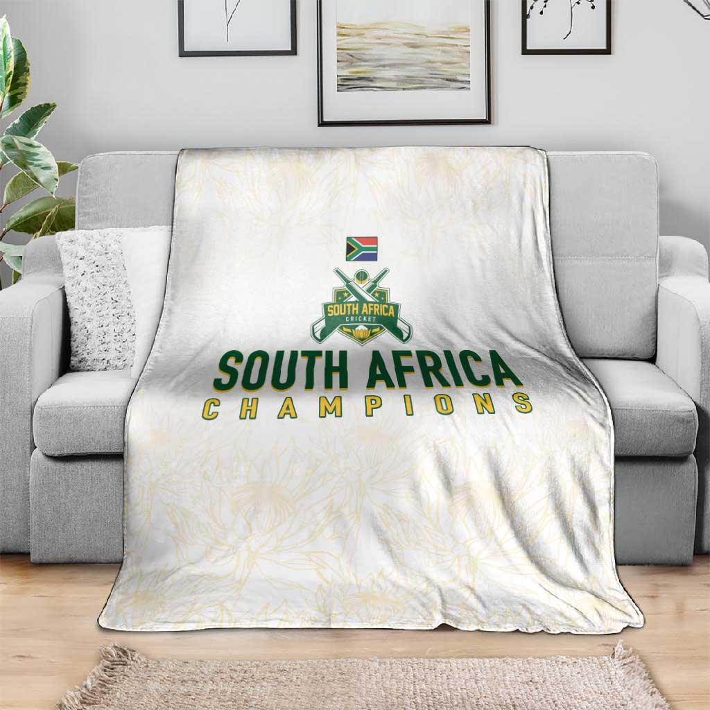 South Africa Cricket Champion Blanket Gold Proteas - All White LT7