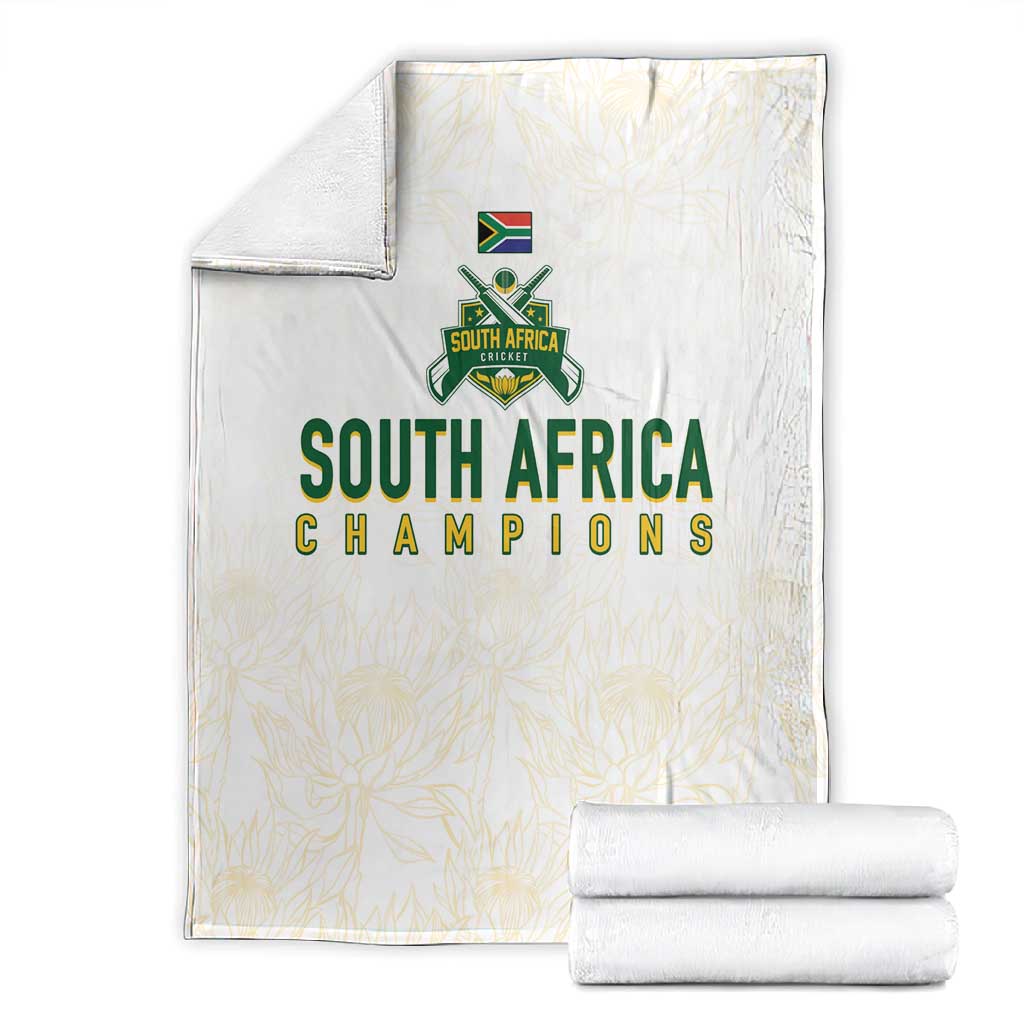 South Africa Cricket Champion Blanket Gold Proteas - All White LT7