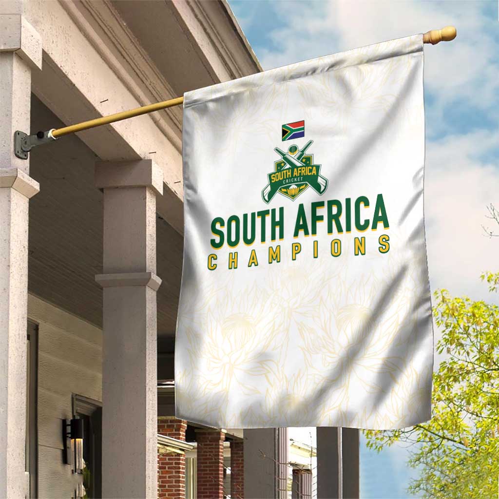 South Africa Cricket Champion Garden Flag Gold Proteas - All White LT7