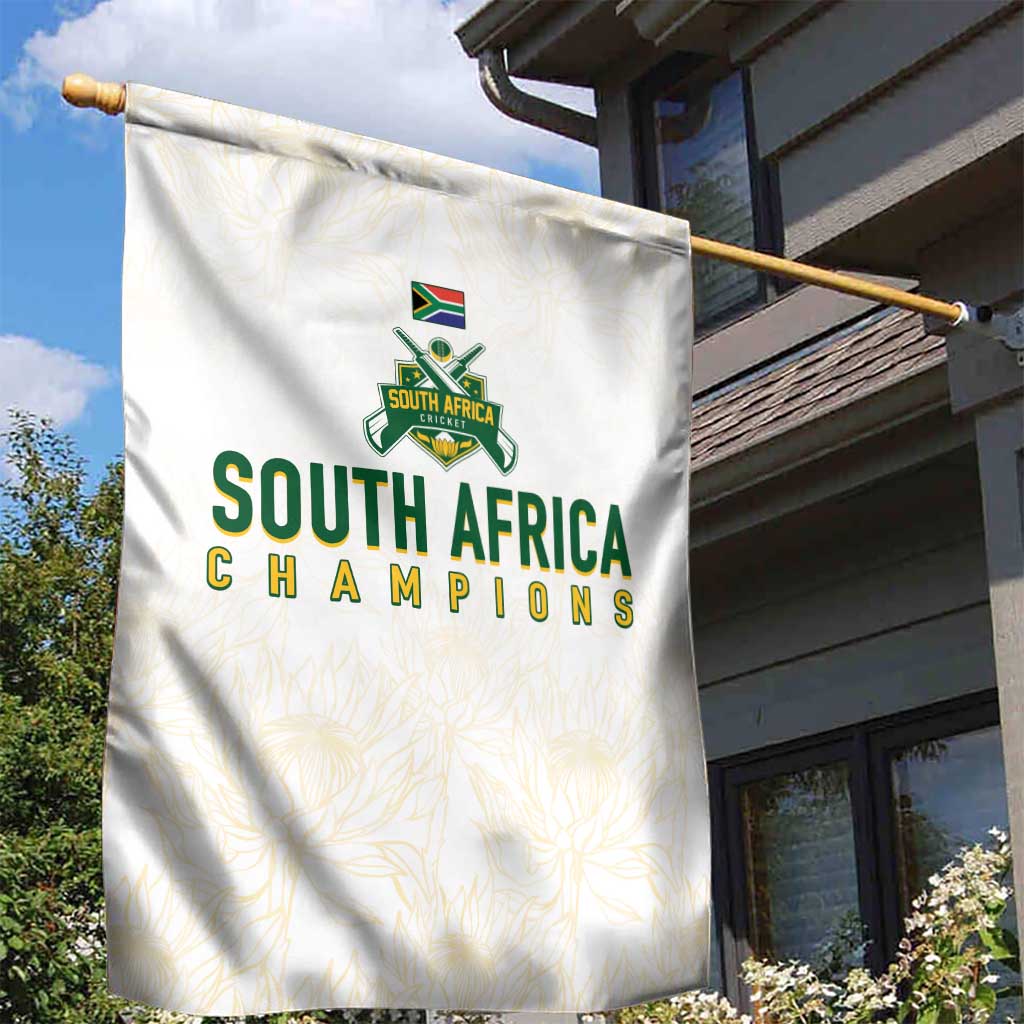 South Africa Cricket Champion Garden Flag Gold Proteas - All White LT7