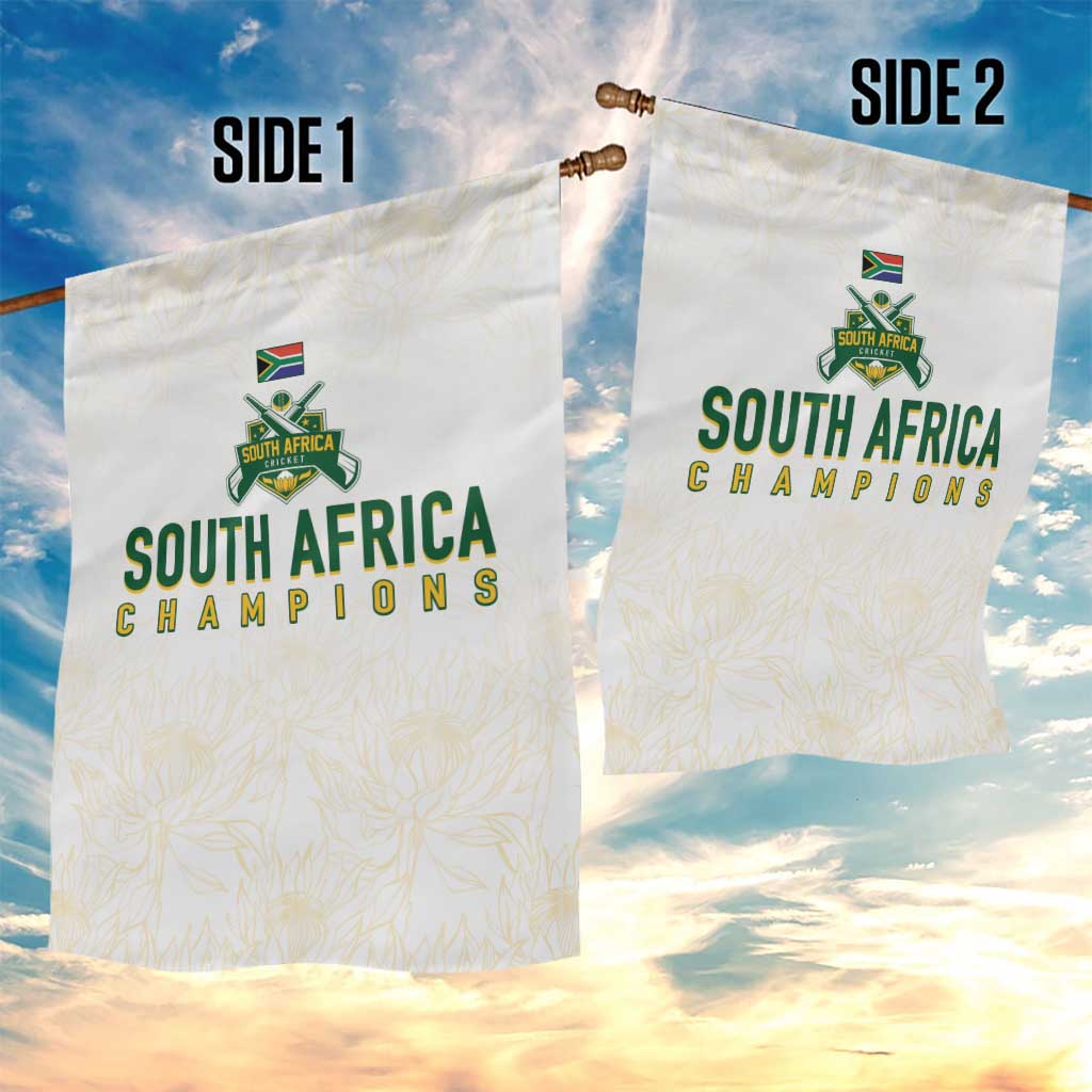 South Africa Cricket Champion Garden Flag Gold Proteas - All White LT7