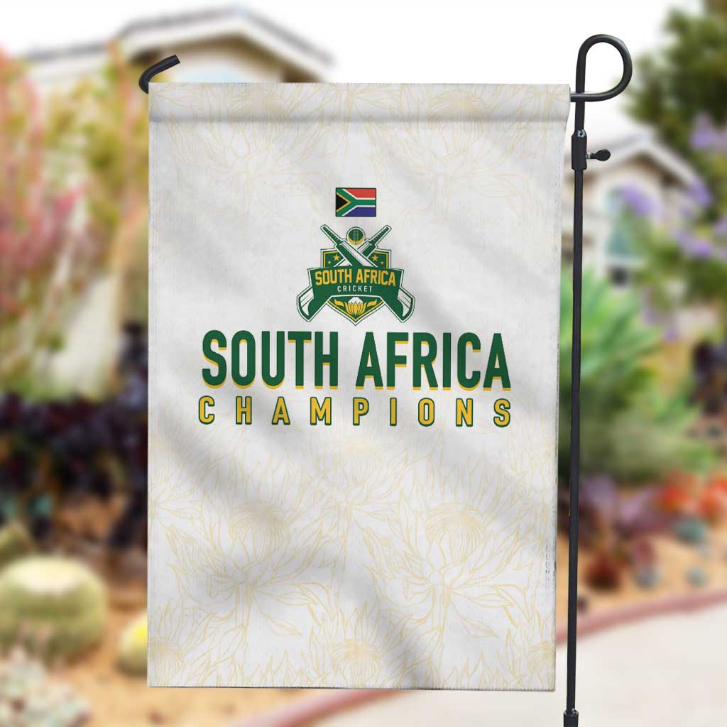 South Africa Cricket Champion Garden Flag Gold Proteas - All White LT7
