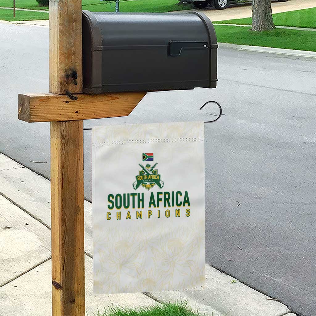 South Africa Cricket Champion Garden Flag Gold Proteas - All White LT7