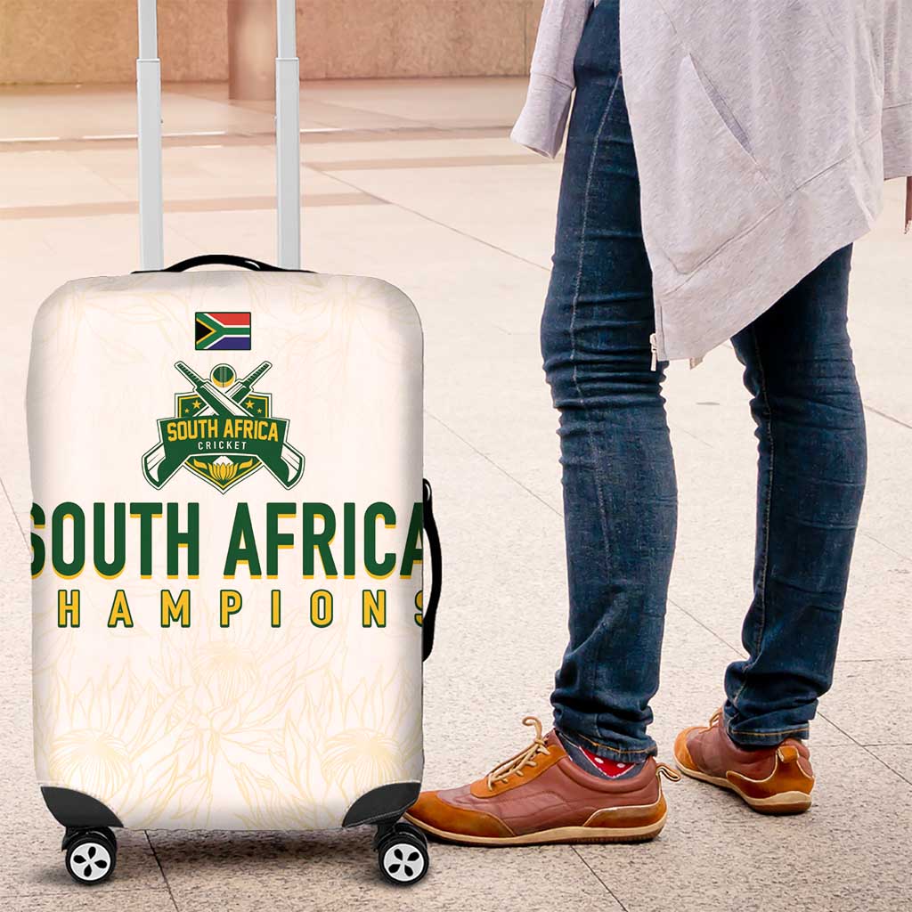 South Africa Cricket Champion Luggage Cover Gold Proteas - All White LT7