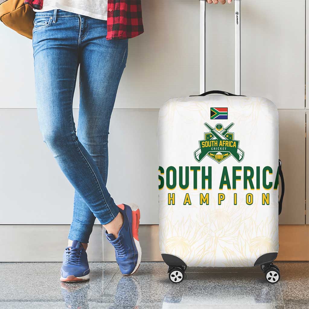 South Africa Cricket Champion Luggage Cover Gold Proteas - All White LT7
