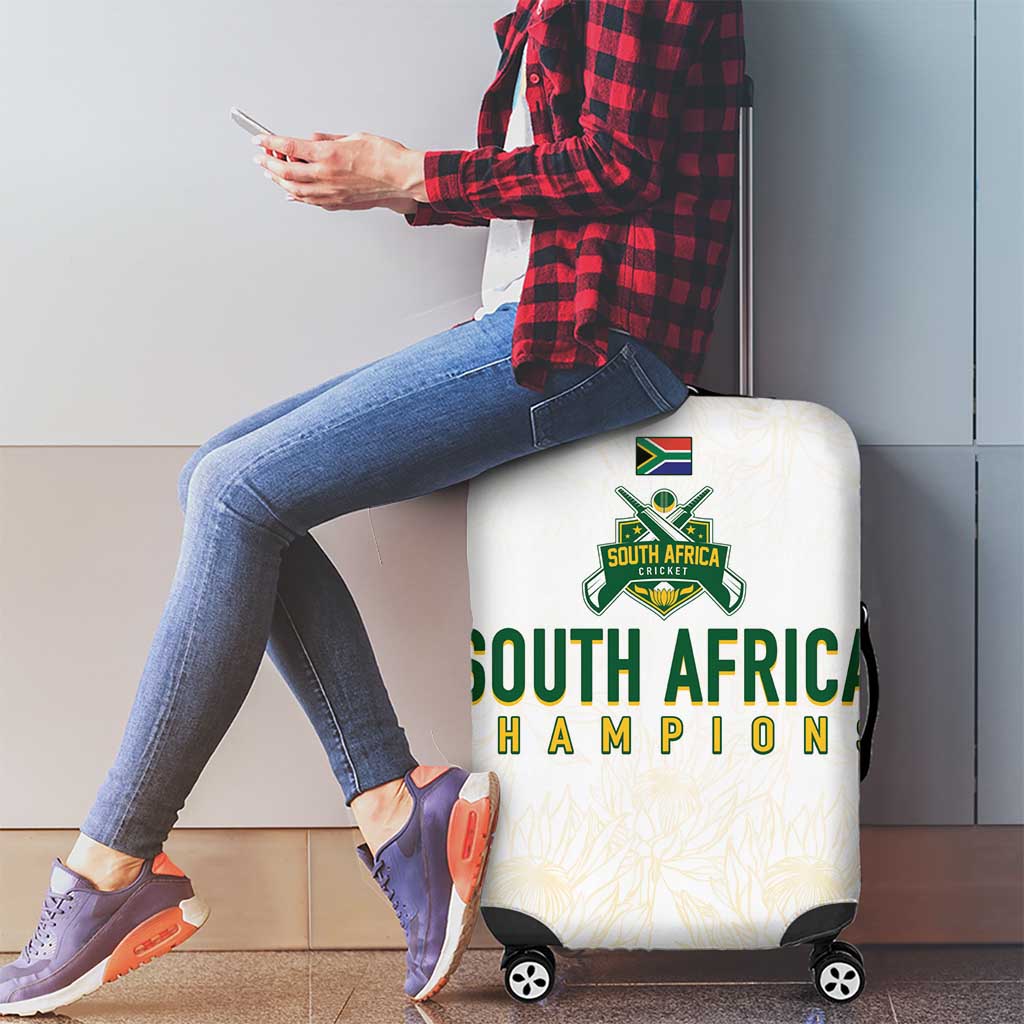 South Africa Cricket Champion Luggage Cover Gold Proteas - All White LT7