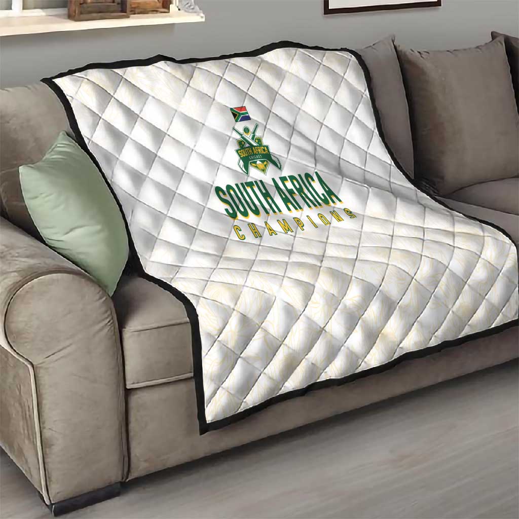 South Africa Cricket Champion Quilt Gold Proteas - All White LT7
