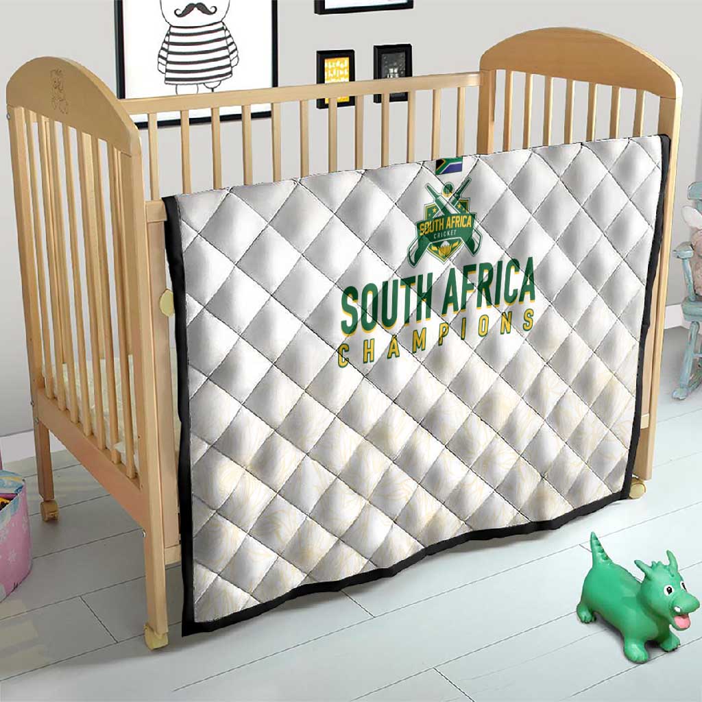 South Africa Cricket Champion Quilt Gold Proteas - All White LT7