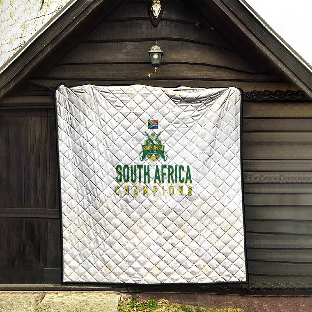 South Africa Cricket Champion Quilt Gold Proteas - All White LT7