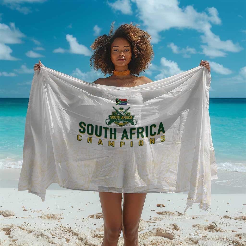 South Africa Cricket Champion Sarong Gold Proteas - All White LT7