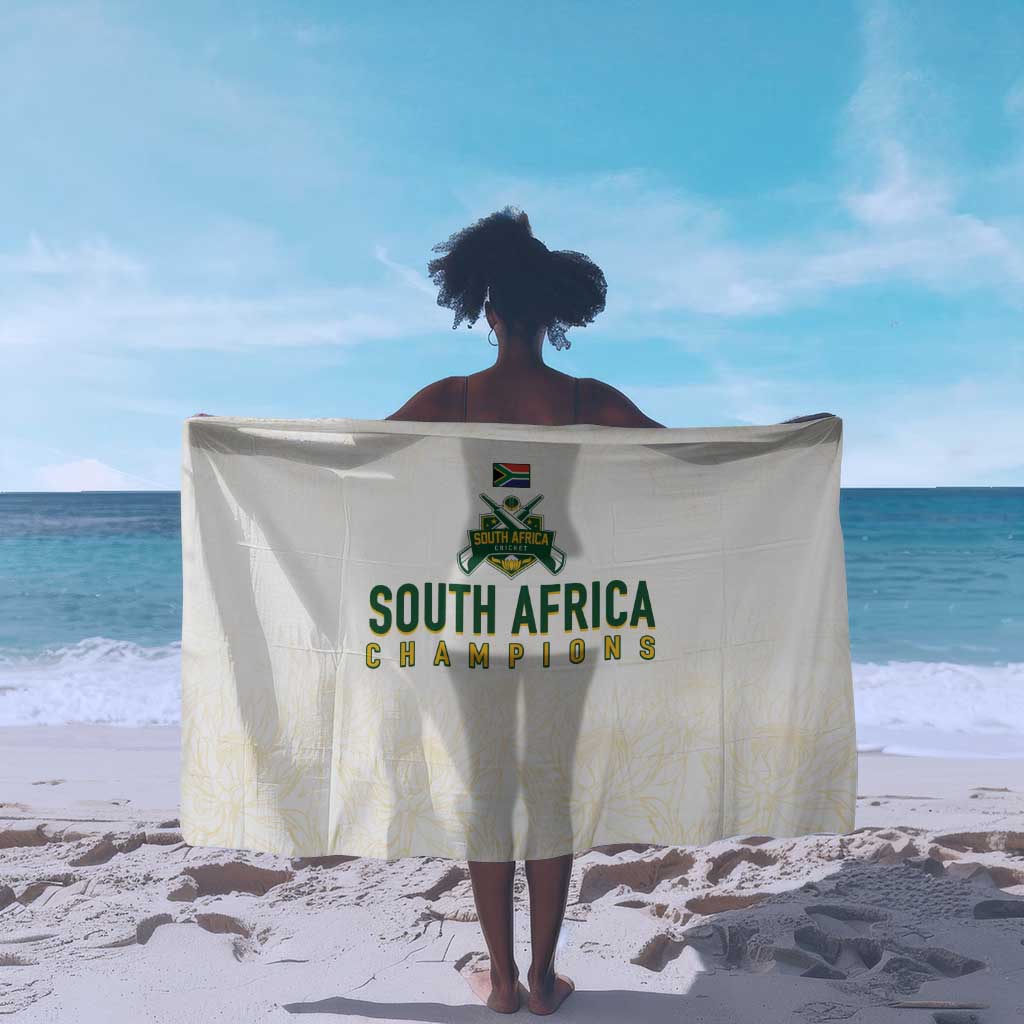 South Africa Cricket Champion Sarong Gold Proteas - All White LT7