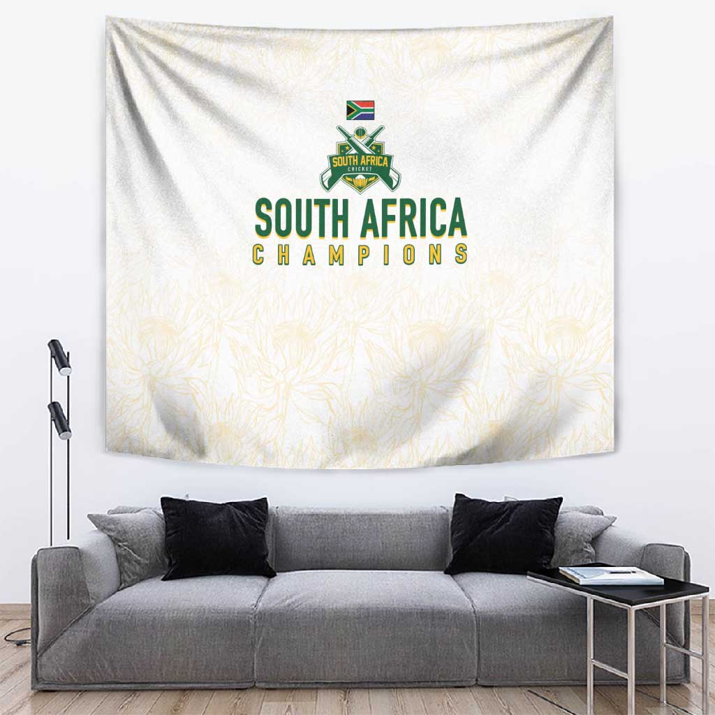 South Africa Cricket Champion Tapestry Gold Proteas - All White LT7
