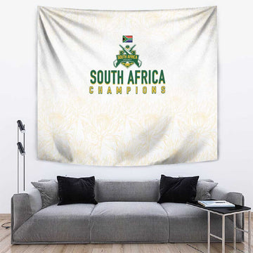 South Africa Cricket Champion Tapestry Gold Proteas - All White LT7