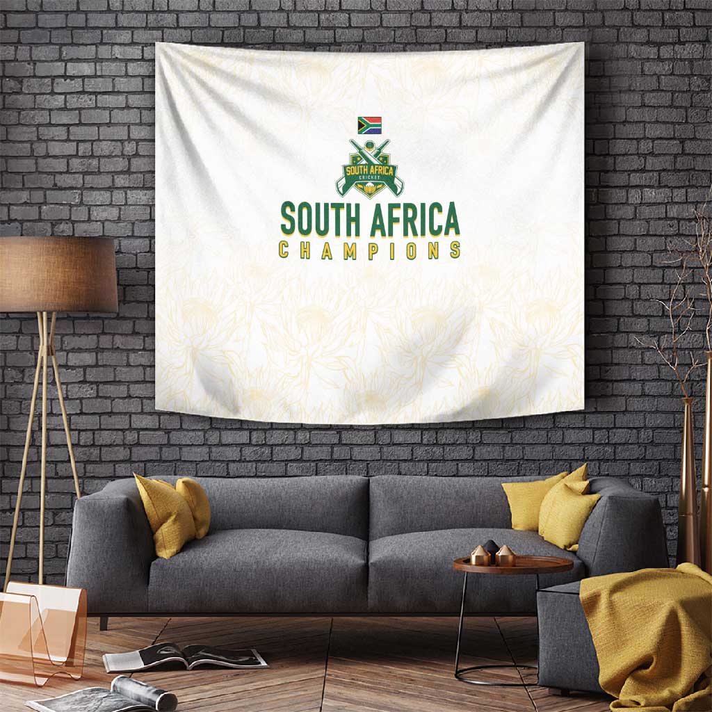 South Africa Cricket Champion Tapestry Gold Proteas - All White LT7
