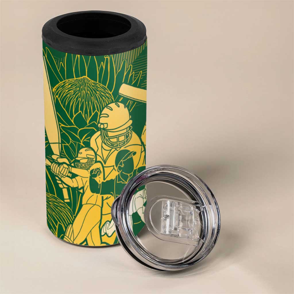 Custom South Africa Cricket Champion 4 in 1 Can Cooler Tumbler Proteas Rock The World LT7