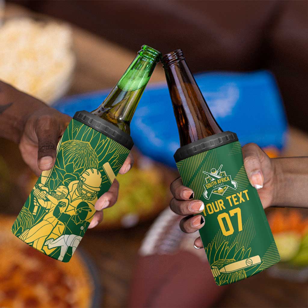 Custom South Africa Cricket Champion 4 in 1 Can Cooler Tumbler Proteas Rock The World LT7
