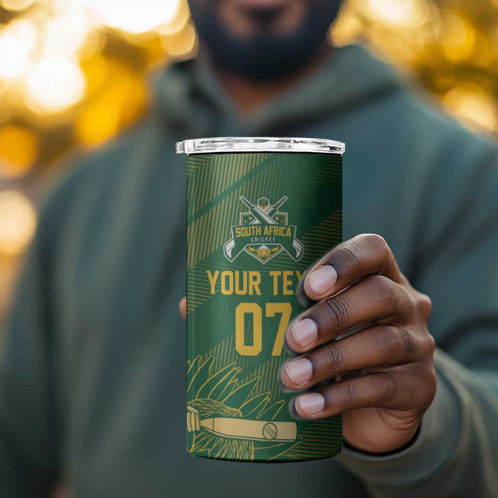 Custom South Africa Cricket Champion 4 in 1 Can Cooler Tumbler Proteas Rock The World LT7