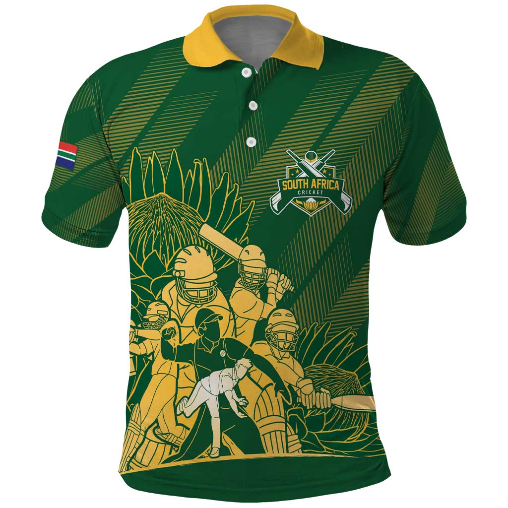 South Africa Cricket Champion Custom Polo Shirt Proteas Rock The World LT7