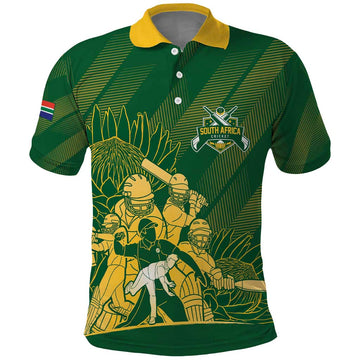 South Africa Cricket Champion Custom Polo Shirt Proteas Rock The World LT7