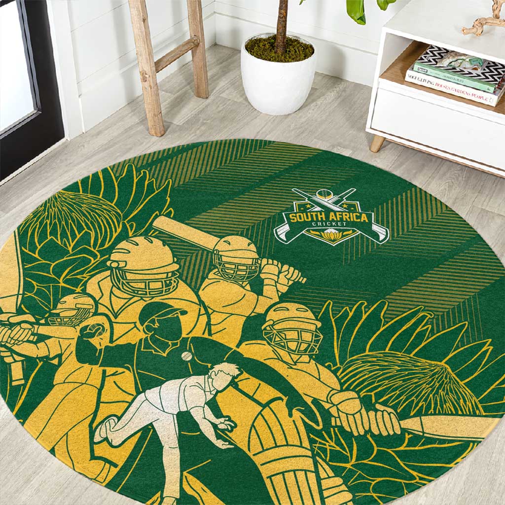 South Africa Cricket Champion Round Carpet Proteas Rock The World LT7