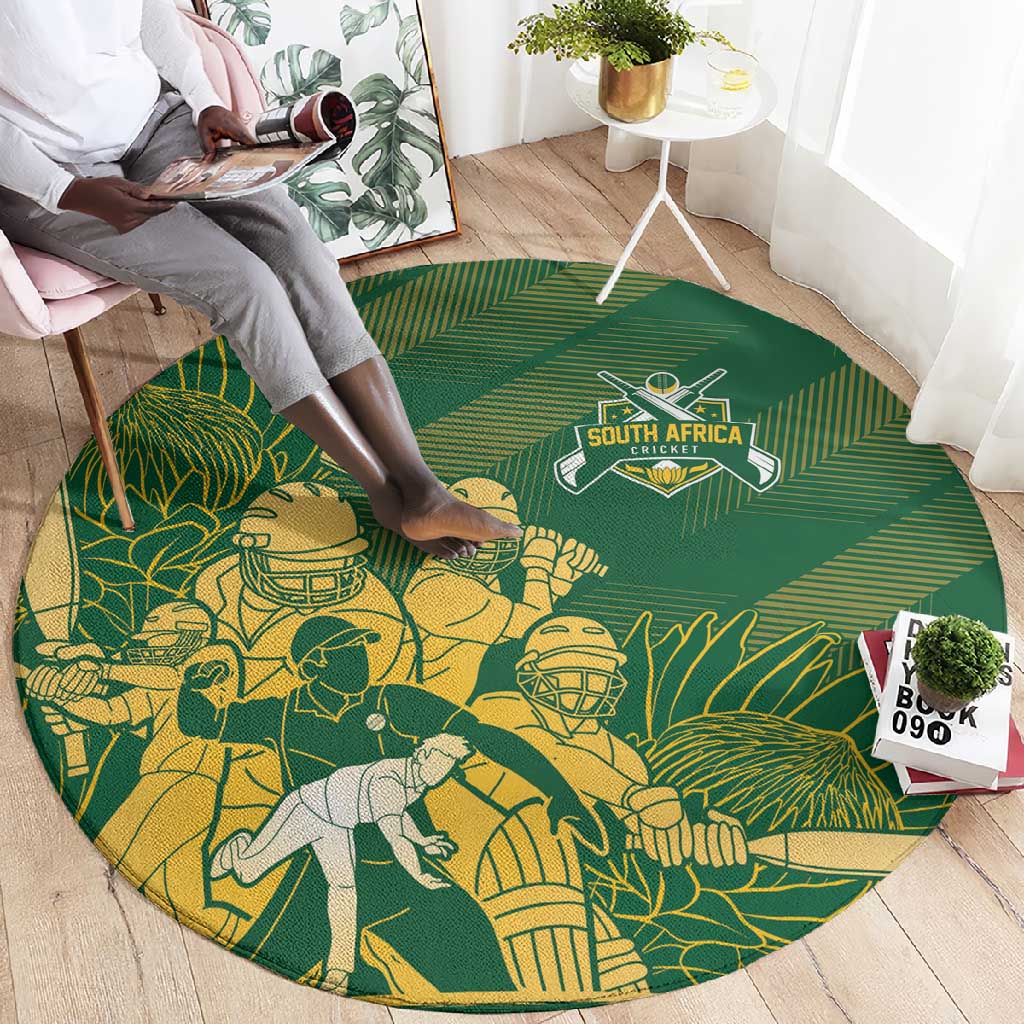South Africa Cricket Champion Round Carpet Proteas Rock The World LT7