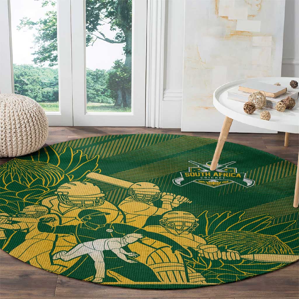 South Africa Cricket Champion Round Carpet Proteas Rock The World LT7