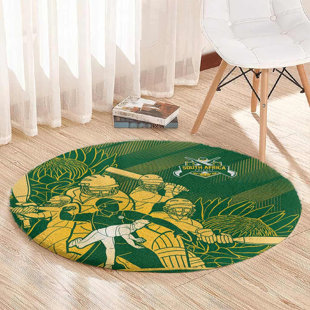 South Africa Cricket Champion Round Carpet Proteas Rock The World LT7