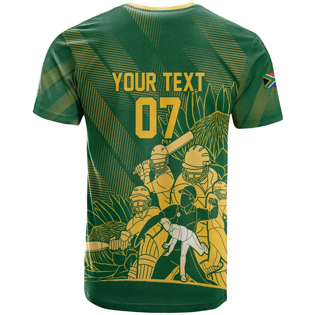 Custom South Africa Cricket Champion T shirt Proteas Rock The World LT7