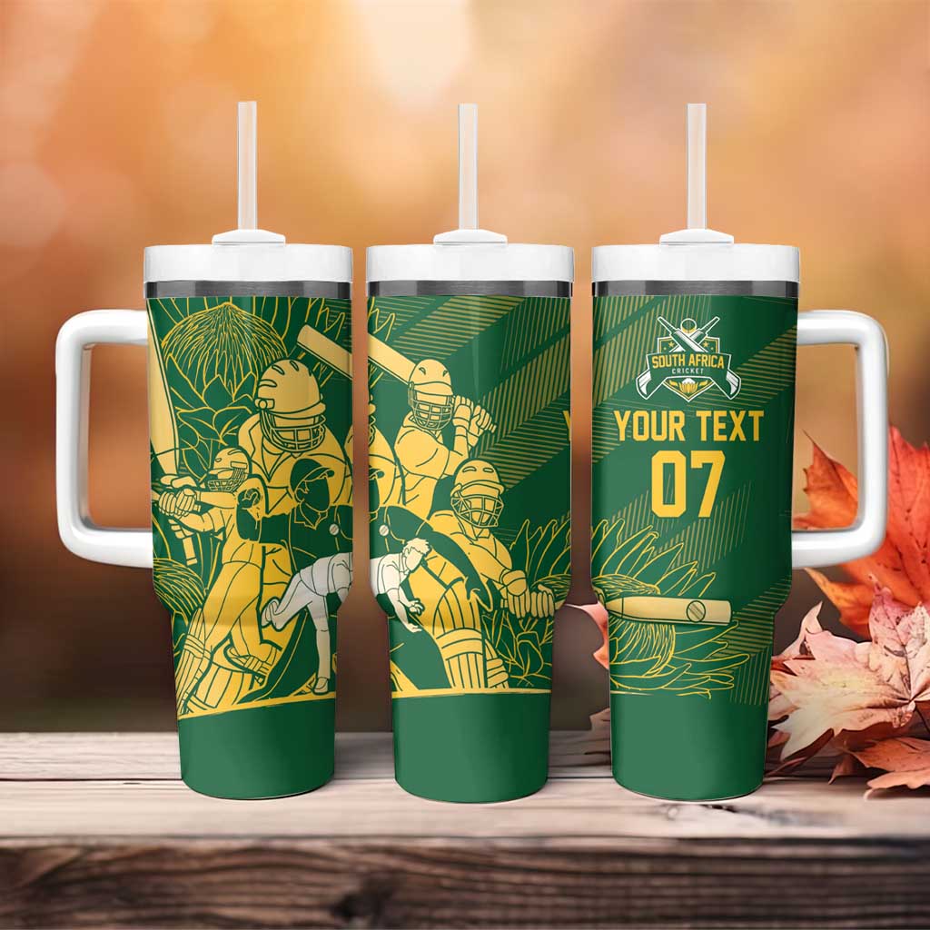 Custom South Africa Cricket Champion Tumbler With Handle Proteas Rock The World LT7
