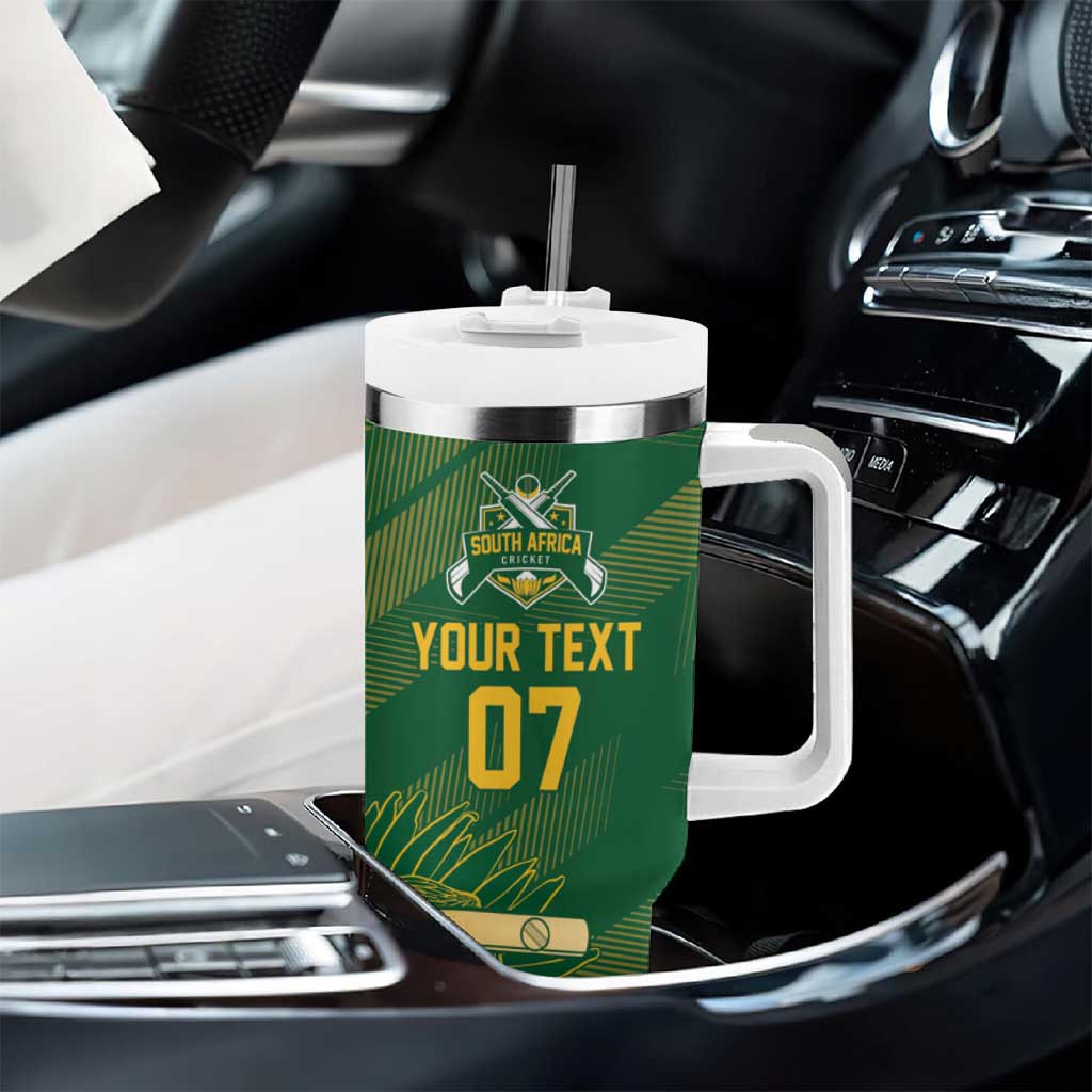 Custom South Africa Cricket Champion Tumbler With Handle Proteas Rock The World LT7