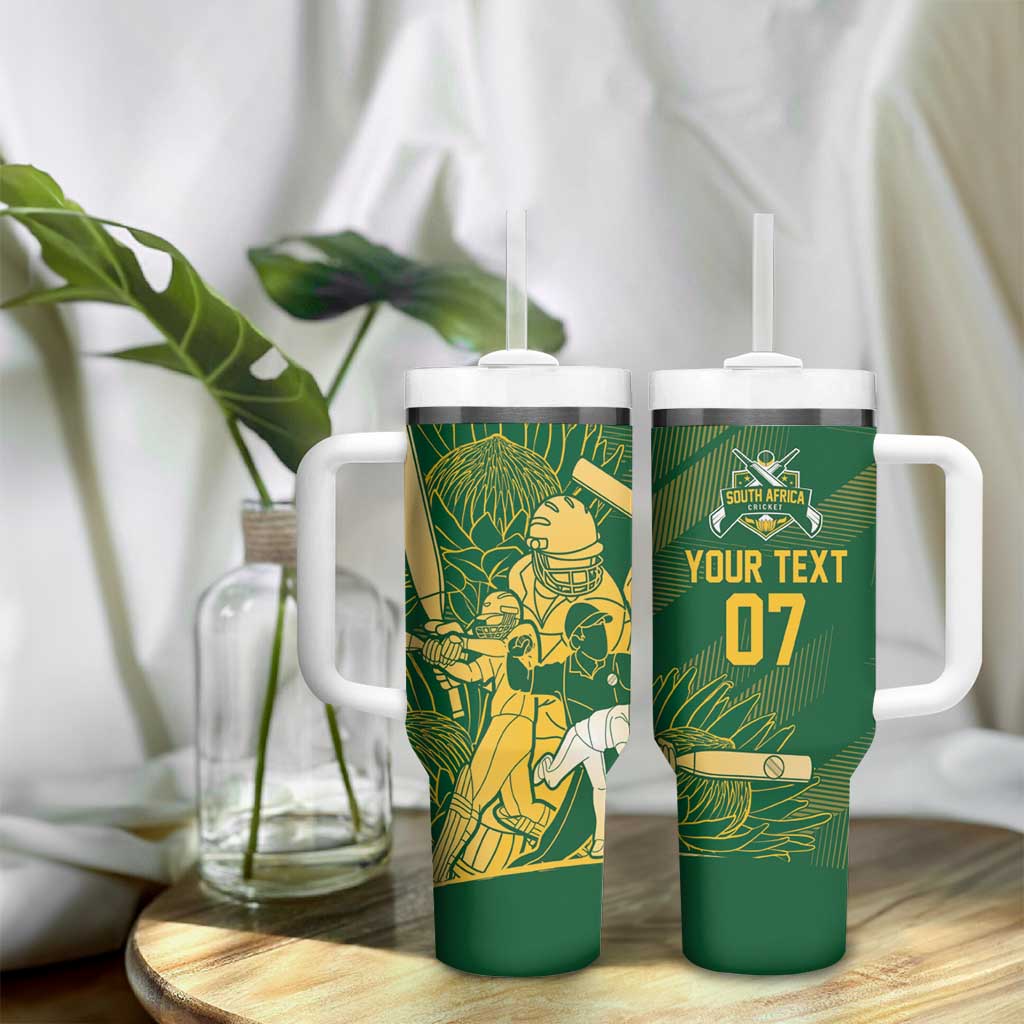 Custom South Africa Cricket Champion Tumbler With Handle Proteas Rock The World LT7