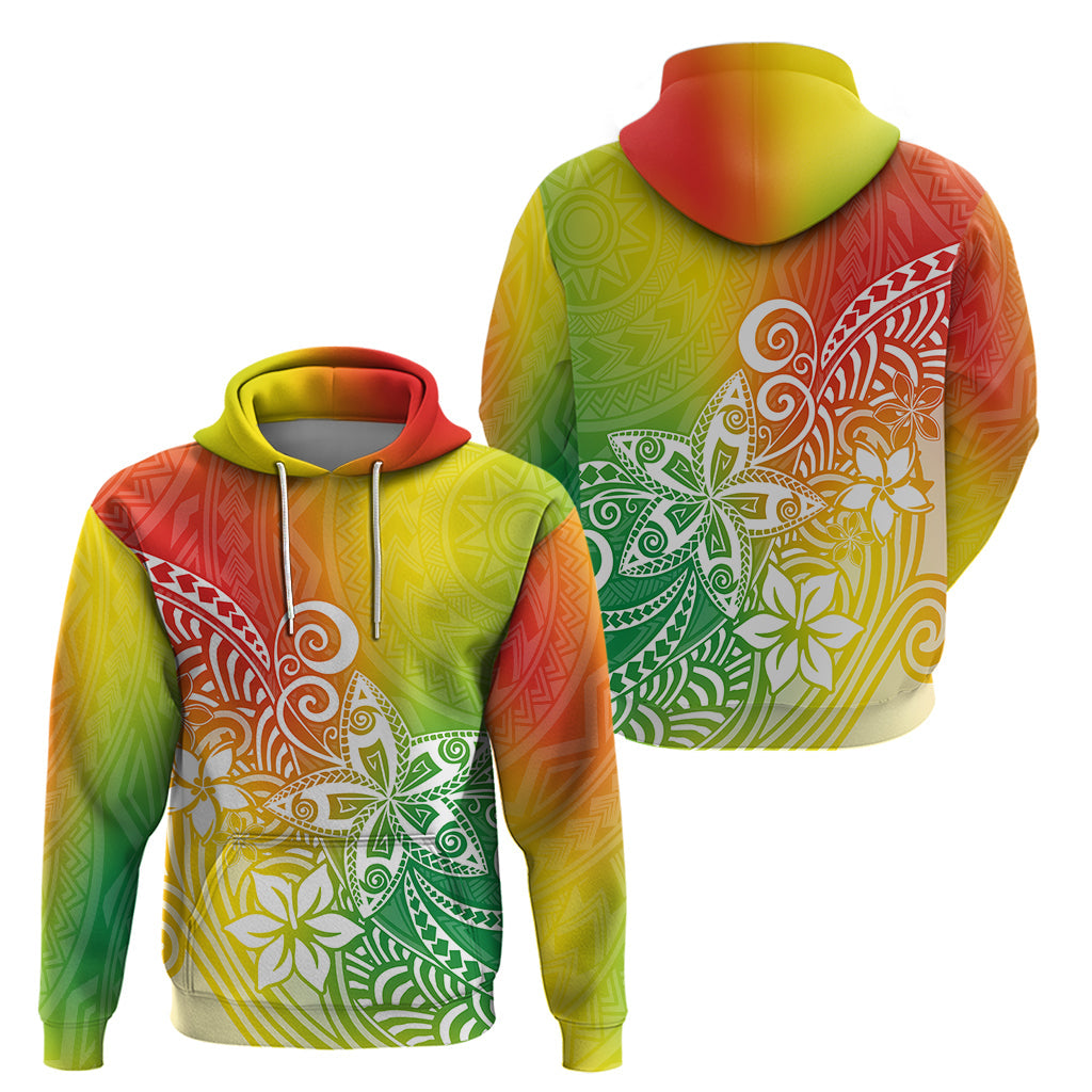 Polynesia Hoodie Plumeria Reggae Curves LT7