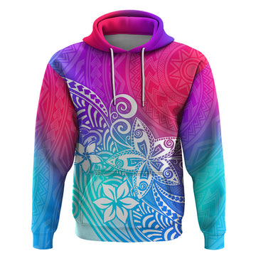 Polynesia Hoodie Plumeria Galaxy Gradient Curves LT7