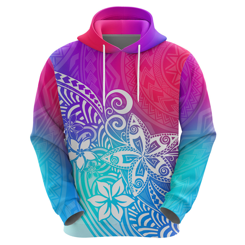 Polynesia Hoodie Plumeria Galaxy Gradient Curves LT7