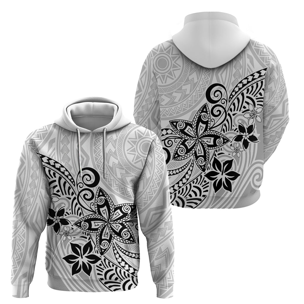 Polynesia Hoodie Plumeria White Curves LT7