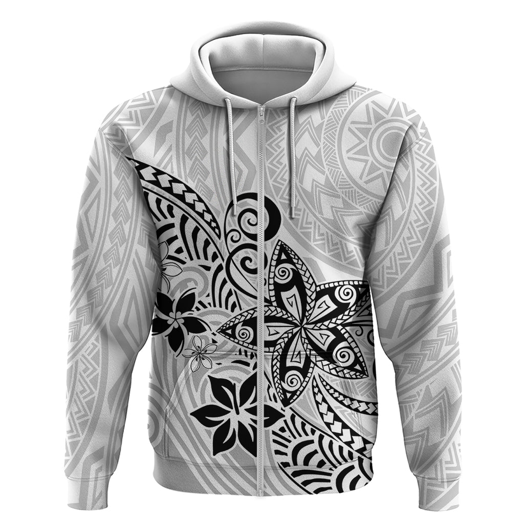 Polynesia Hoodie Plumeria White Curves LT7