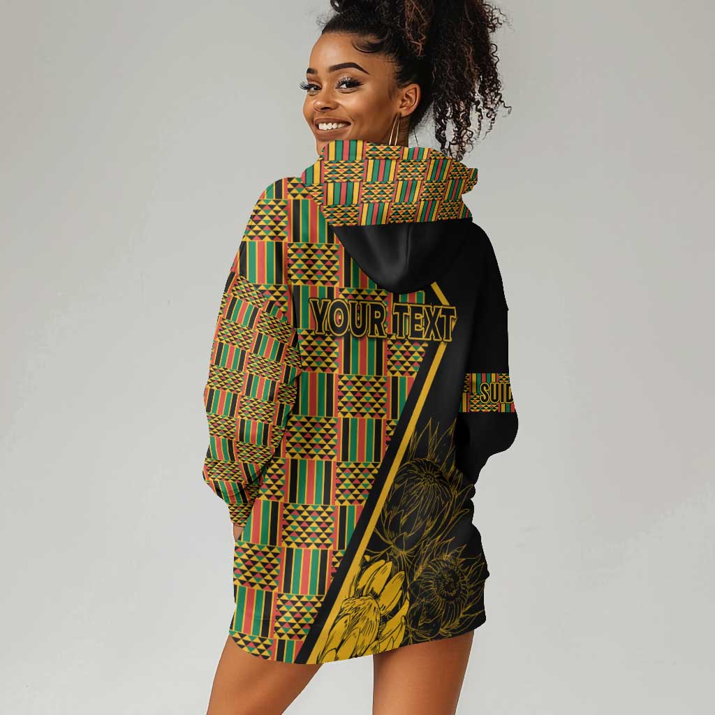 Personalised South African Heritage Day Hoodie Dress Kente Ethnic Patterns Mix Protea LT7