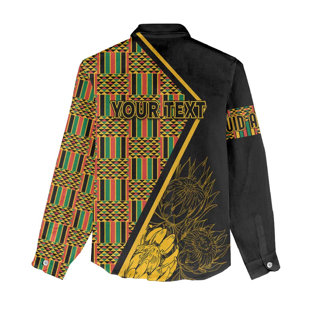 Personalised South African Heritage Day Women Casual Shirt Kente Ethnic Patterns Mix Protea LT7
