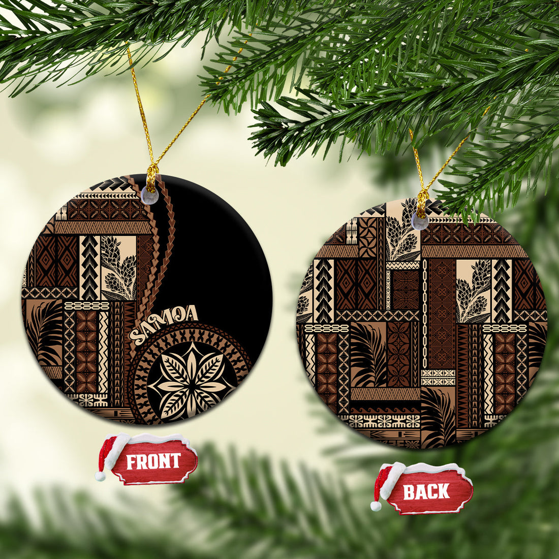 Samoa Siapo Motif Ceramic Ornament Classic Style - Black Ver LT7