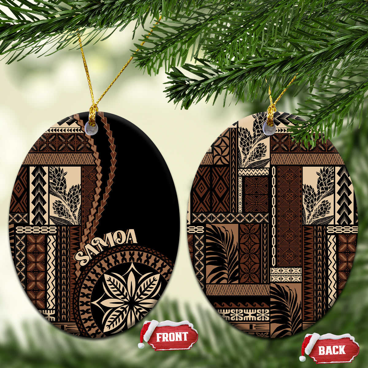 Samoa Siapo Motif Ceramic Ornament Classic Style - Black Ver LT7