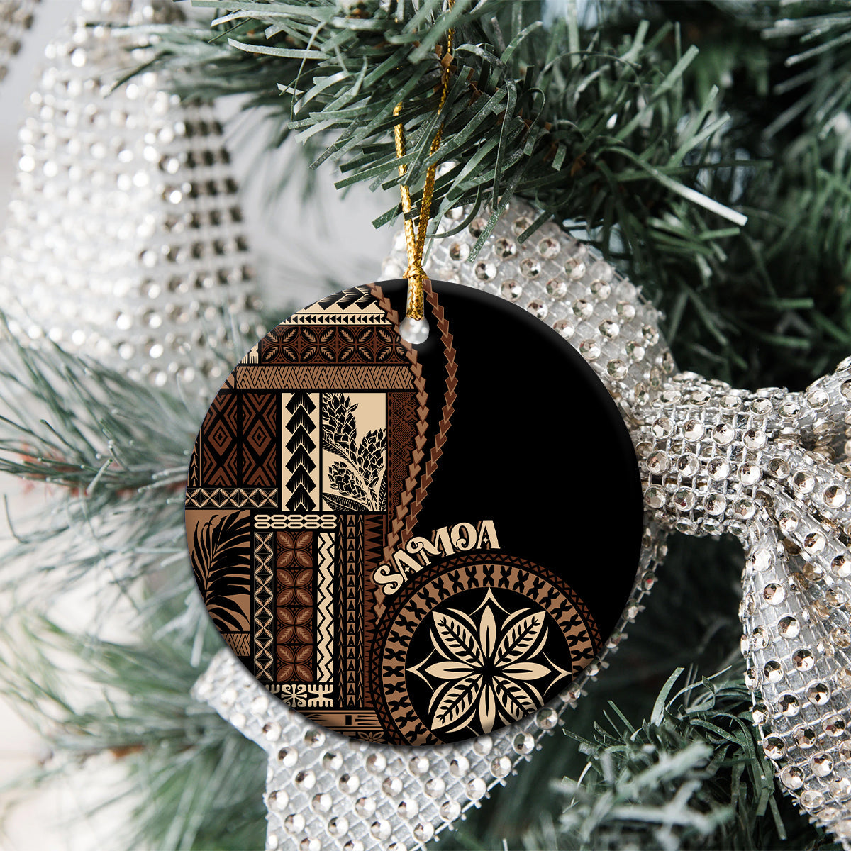Samoa Siapo Motif Ceramic Ornament Classic Style - Black Ver LT7