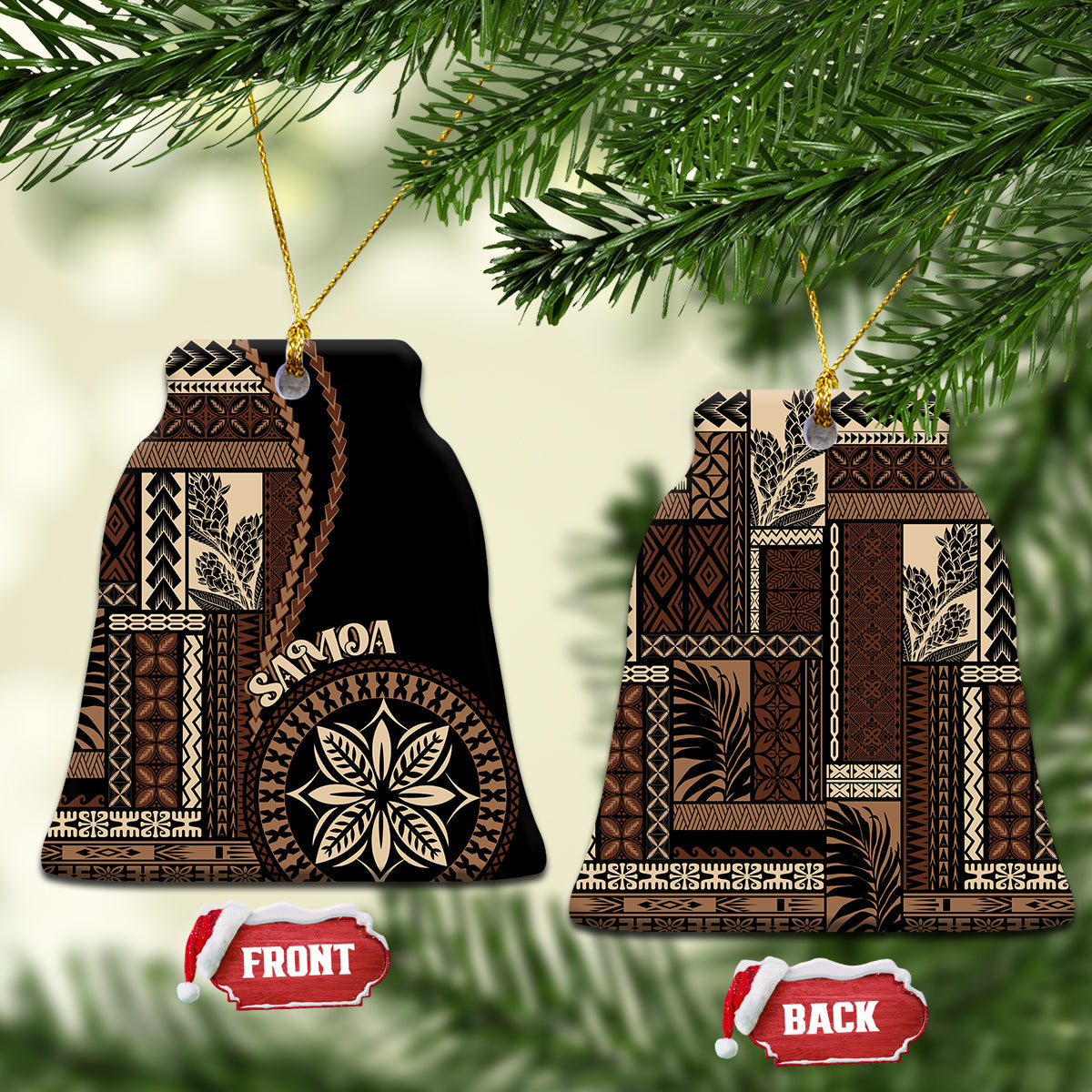 Samoa Siapo Motif Ceramic Ornament Classic Style - Black Ver LT7