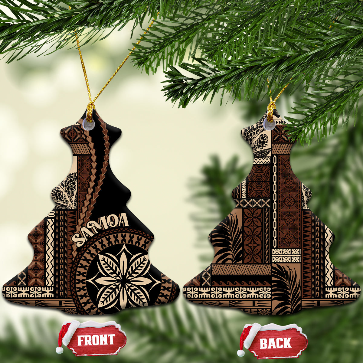 Samoa Siapo Motif Ceramic Ornament Classic Style - Black Ver LT7