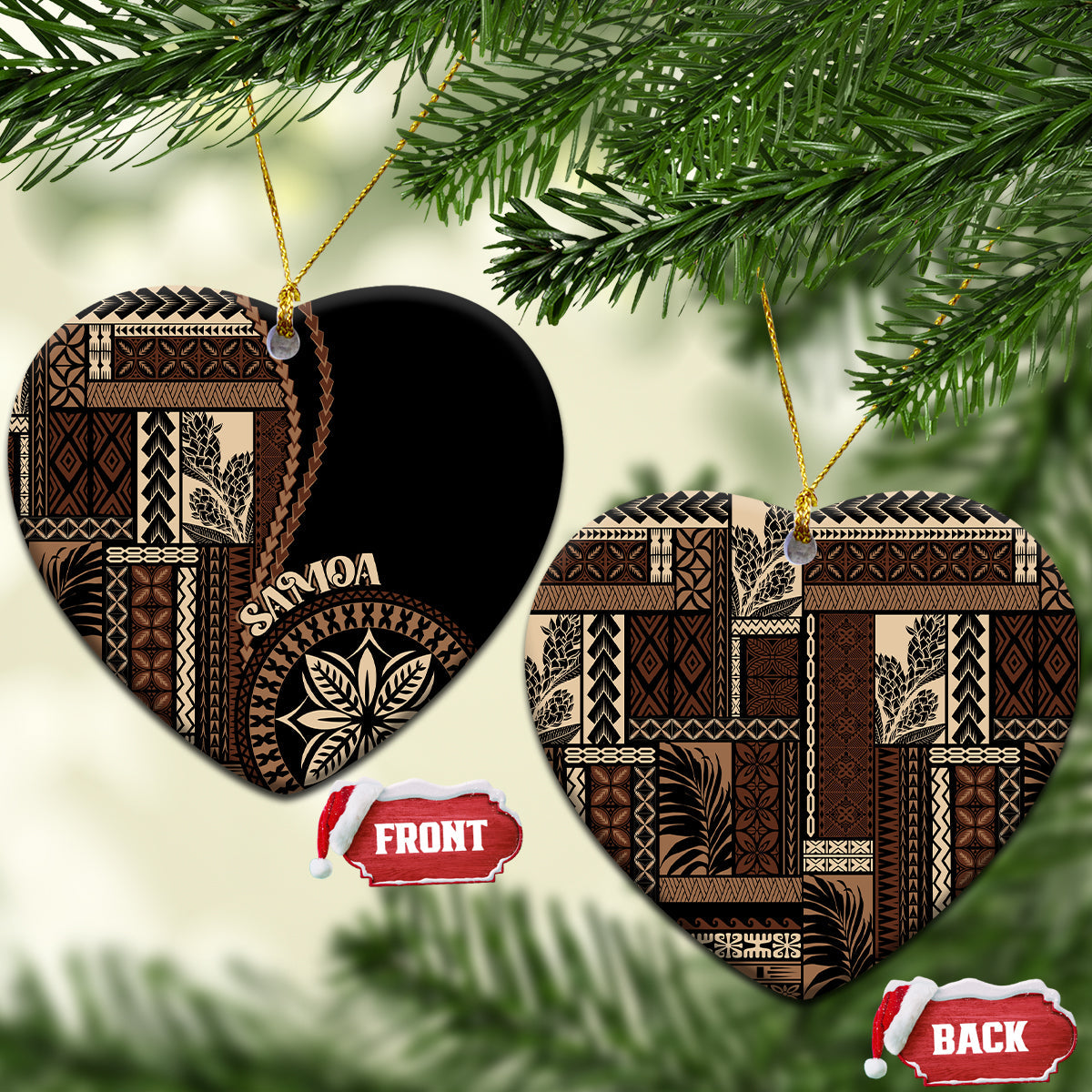 Samoa Siapo Motif Ceramic Ornament Classic Style - Black Ver LT7
