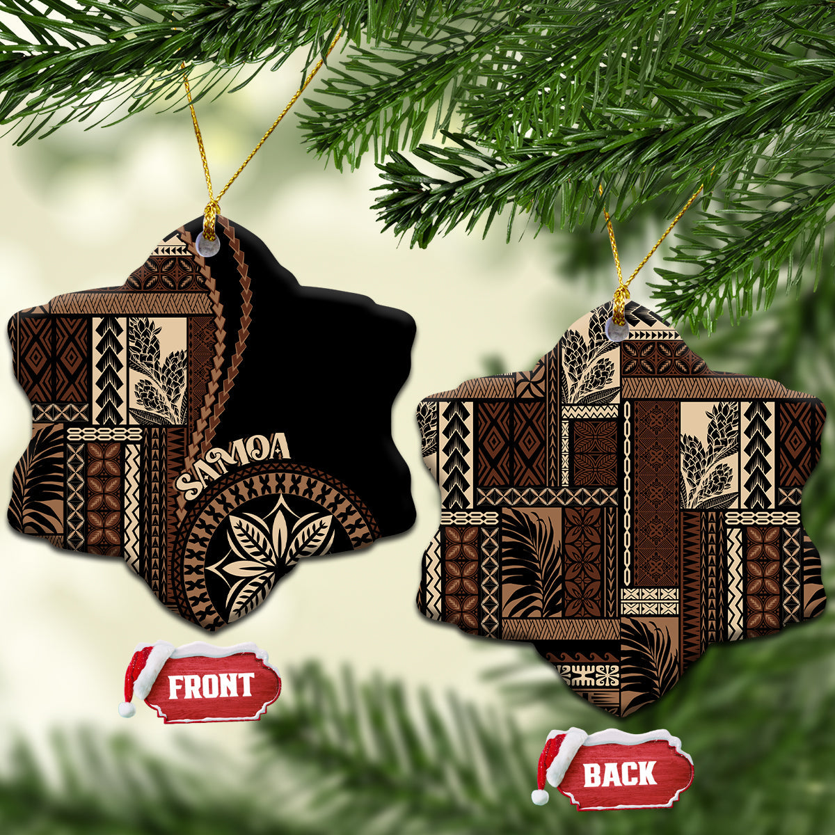 Samoa Siapo Motif Ceramic Ornament Classic Style - Black Ver LT7