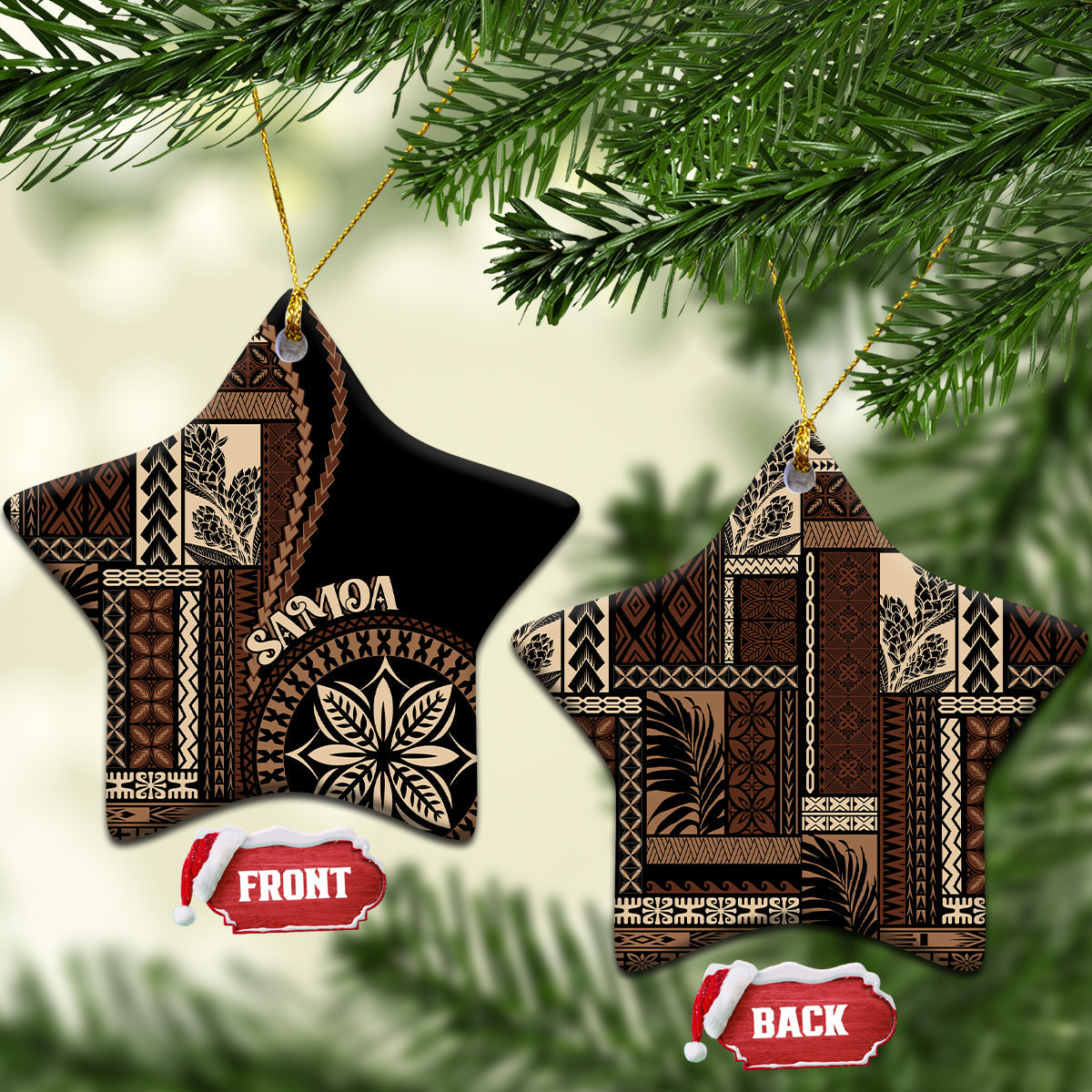 Samoa Siapo Motif Ceramic Ornament Classic Style - Black Ver LT7