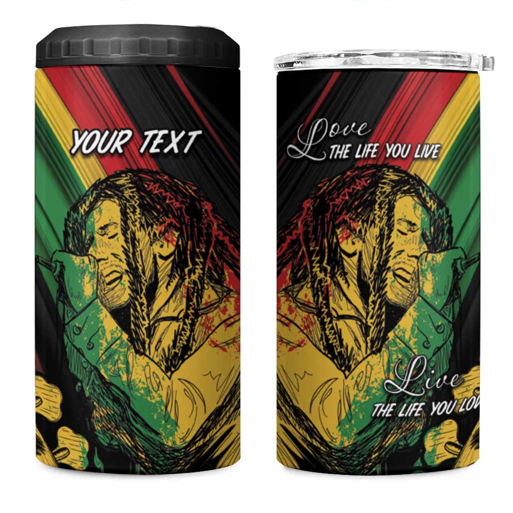 Personalised Afro Vibes 4 in 1 Can Cooler Tumbler Reggae King - Live The Way You Love LT7
