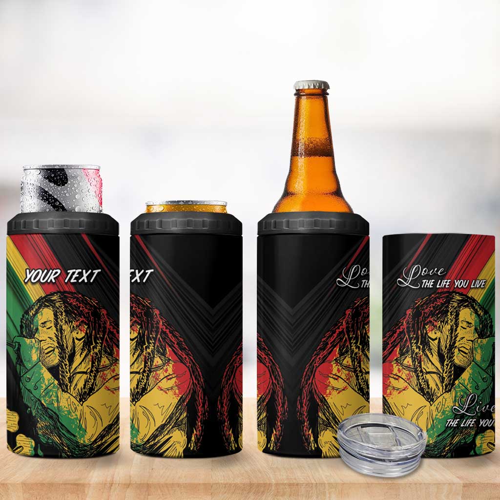 Personalised Afro Vibes 4 in 1 Can Cooler Tumbler Reggae King - Live The Way You Love LT7