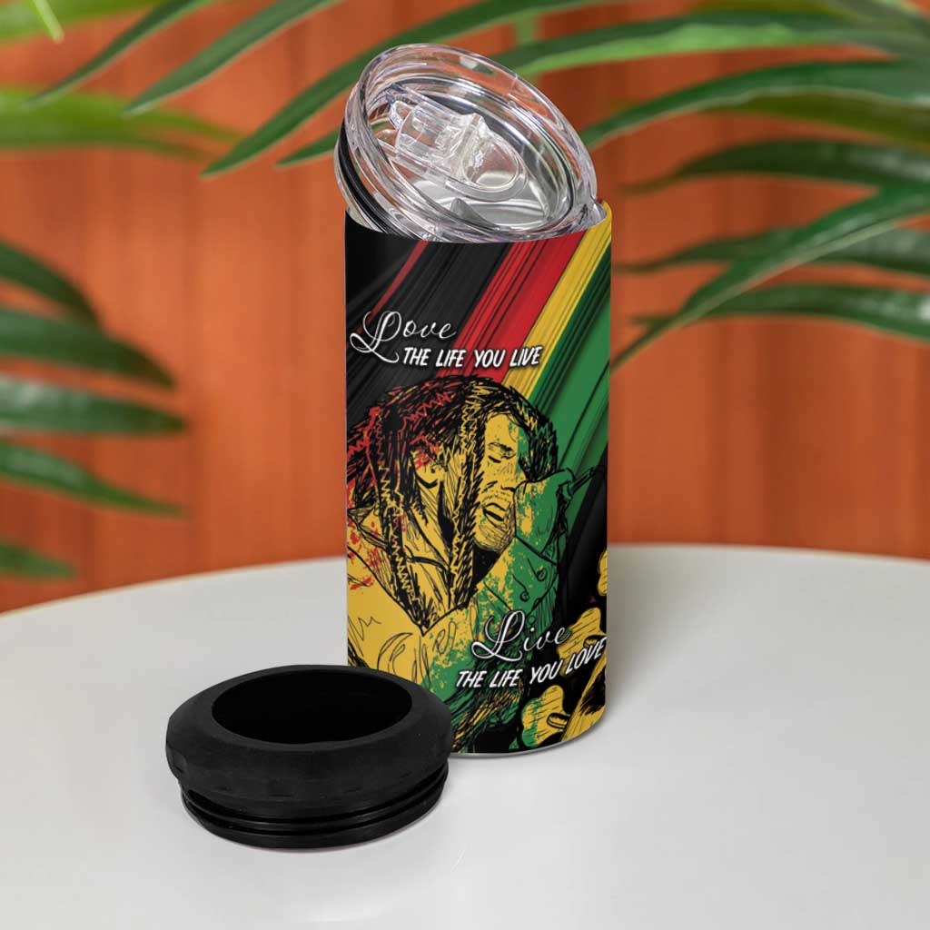 Personalised Afro Vibes 4 in 1 Can Cooler Tumbler Reggae King - Live The Way You Love LT7